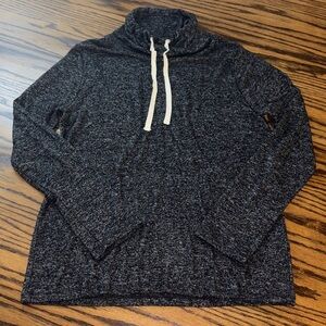 J. Crew cowl/funnel neck drawstring sweater long sleeve heather grey